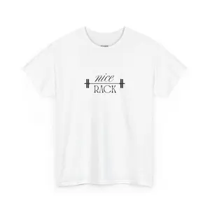 Nice Rack Pump Cover Barbell Tee | Cheeky Gym Humor Shirt