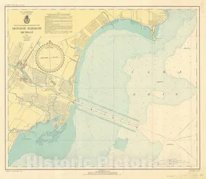 Monroe Harbor, Michigan Nautical Chart 1937 Historical Map Print