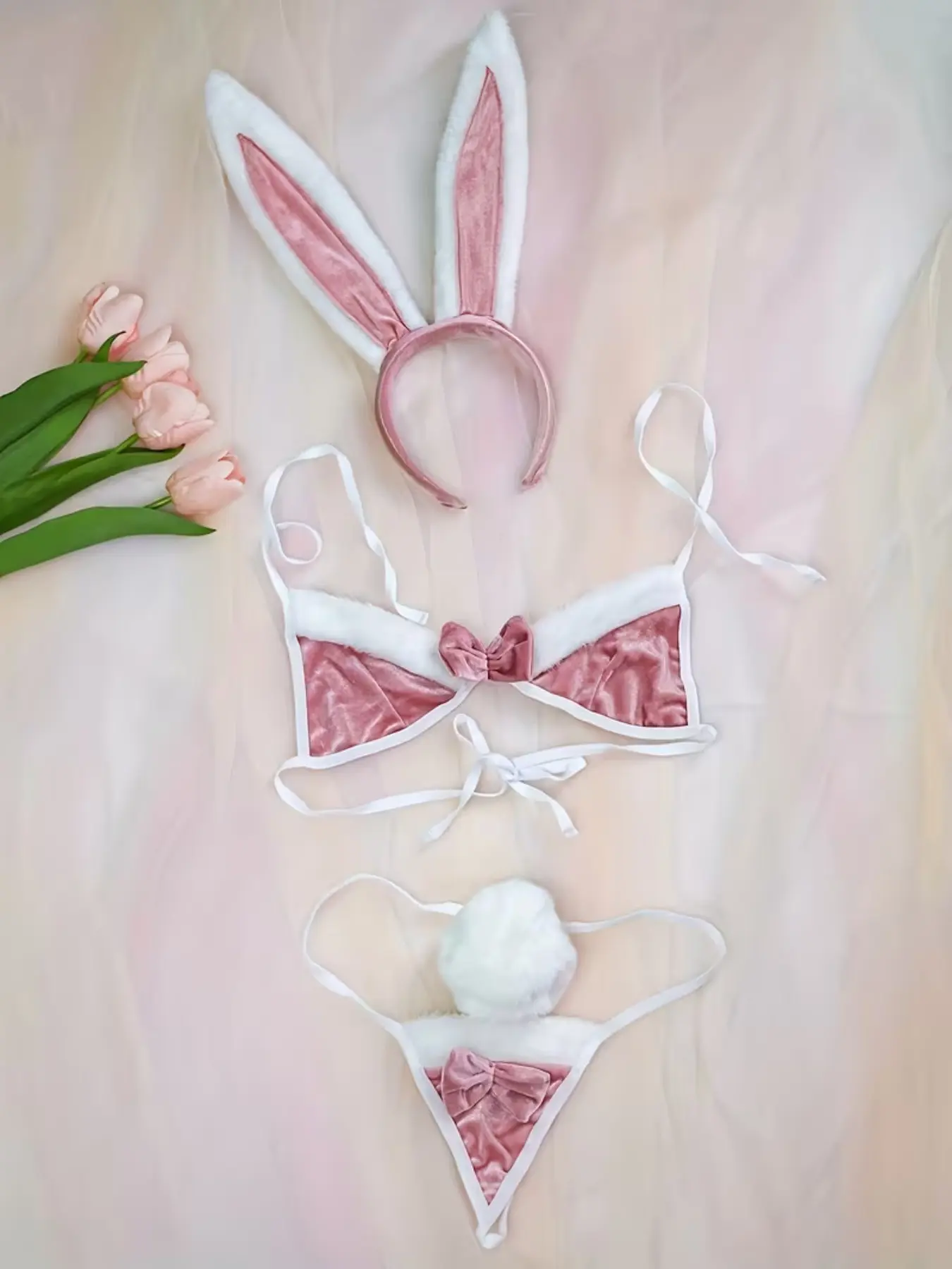 Bunny Ear Lingerie Set With Triangle Cups, Faux Fur Trim Bowknot Triangle Cups + Low Waist Panties, Rabbit Ears Party Halloween,sexy lingeries Underwear Aesthetic, Soft - TikTok Shop Bunny Ear Lingerie Set With Triangle Cups, Faux Fur Trim Bowknot Triangle Cups + Low Waist Panties, Rabbit Ears Party Halloween,sexy lingeries Underwear Aesthetic, Soft - TikTok Shop