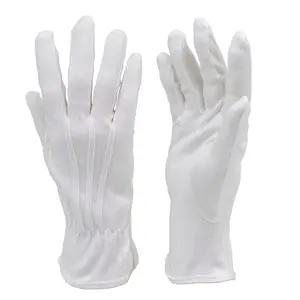 G & F Products 100% White Cotton Marching Band Parade Gloves Formal Dress Gloves Service Gloves Inspection Gloves, 12 Pair