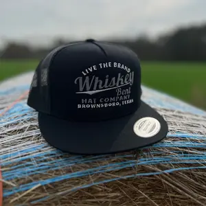 Whiskey Bent Hat Co. The Cali Black Flat Bill Snapback Hat