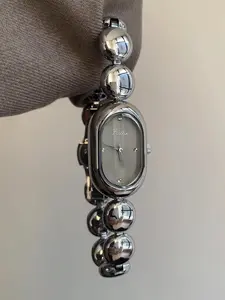 Elegant Oval Face Watch with Steel Band, Long Rectangular Case Design, Perfect Accessory for Any Occasion, Quartz Movement, All Seasons, Elegant Fashion Watch