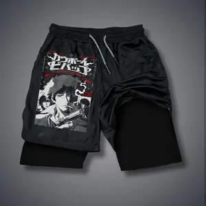 [Vtg90s] Double-Layer Sports Shorts Graphic Shorts Black Shorts Camo Shorts Streetwear Shorts Men Outfits Men Short Shorts Vacation Outfits Shorts