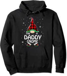Daddy Gnome Buffalo Plaid Matching Family Christmas Pajama Pullover Hoodie - Phoebeumba Shop 87B0BHXZJ2HX