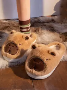 Men And Women Couple'S Anti-Slip Indoor Warm Plush Slippers for Home, Featuring Cartoon Capybara Design for Winter Holidays, Warm House Slippers, Unisex Slippers