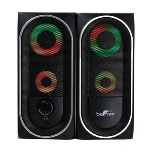 beFree Sound 2.0 Computer Speakers w/ RGB LED L ights