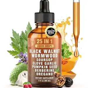 25-in-1 Liposomal Wormwood Black Walnut Clove Parasite Cleanse with Clove, Garlic, Pumpkin Seed, Oregano & Berberine – 98% Absorption for Superior Digestive Health & Balance, 90ml