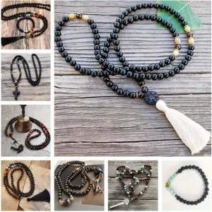 200pcs 8mm Natural Sandalwood Round Beads Gorgeous Craft Handmade Polished Spacer Mala Pray Beads with Elastic Cord for Bracelets DIY Rosary Tasbih Jewelry Making