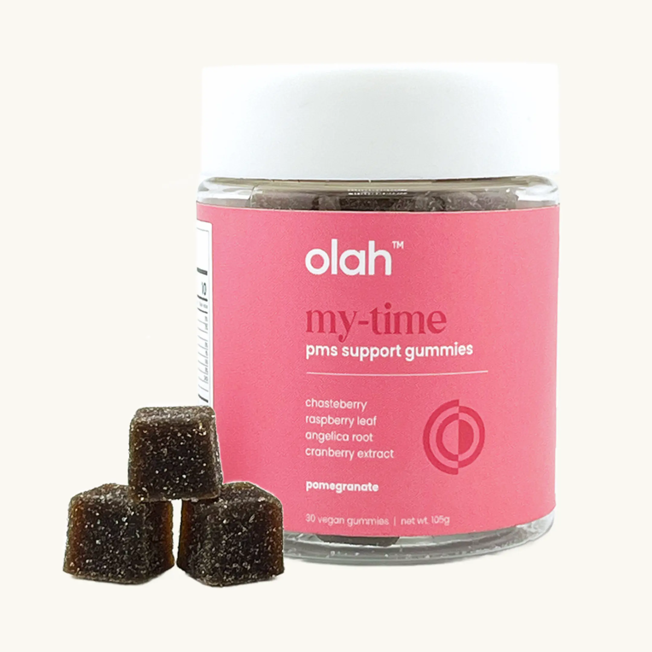 Olah My-Time PMS Support Gummy Vitamins - 30 Servings - Reducing Breakouts, Cramps & Bloating - Dietary Supplement for Healthcare