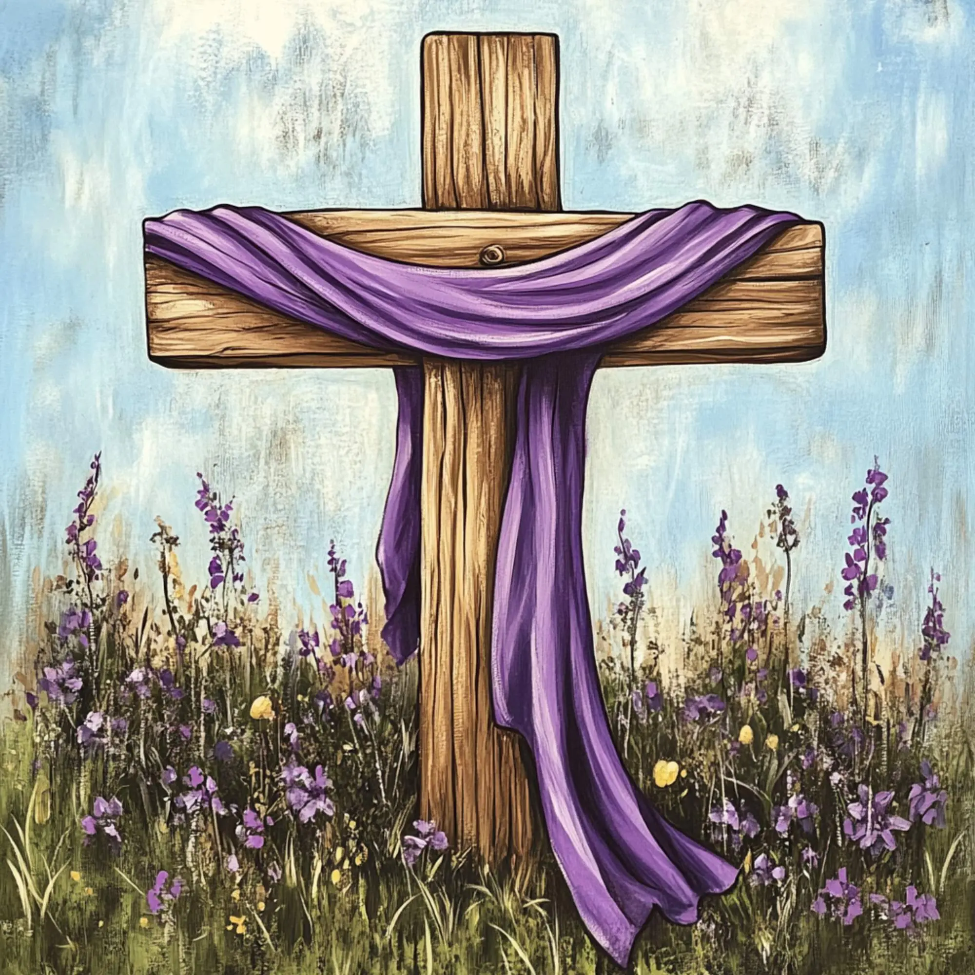 10" x 10" Easter Cross Sign TTE-159