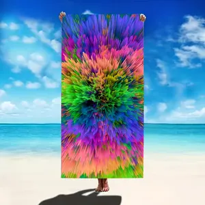 1pc 3D Visual Pattern Beach Towel, Suitable for Seaside Beaches, Swimming Pools, Bathrooms, Camping Trips, Yoga, and Fitness - Multi-purpose Beach Towel