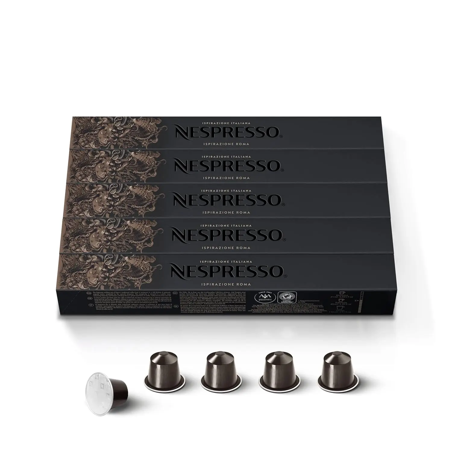 Nespresso Original, Roma, Medium Roast, 50-Count Espresso Pods