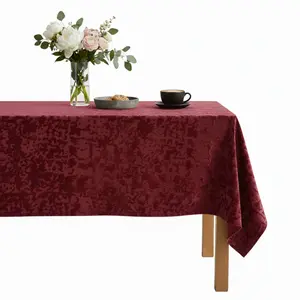 Allendale Crushed Velvet Tablecloth  Burgundy