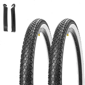 2 Pack 26 x 2.125 Inch 57-559 Beach Cruiser Bike Tires Folding Bicycle Comfortable Replacement Tires Black Wall or White Wall for 26 x 1.75/1.95/2.0/2.10/2.125 Beach Cruiser and Urban Commuting Bicycle