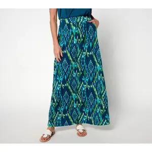 Denim & Co. Beach Regular Jersey Knit Gauze Maxi Skirt