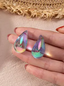 Minimalist Temperament Water Drop Shaped Acrylic Hoop Earrings, Fashionable Jewelry for Women, Daily Clothing Decor, Trendy All-match & Exquisite Jewelry for Birthday Gift, Dainty Fashion Jewelry, Trendy Fashionable Accessories