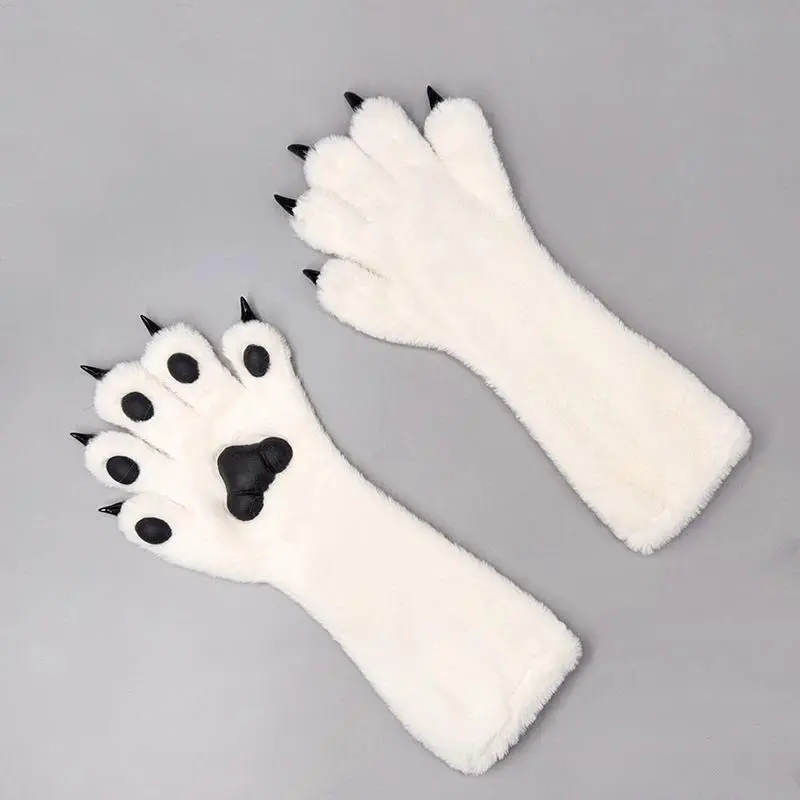 Sexy Cat Claw Gloves Comic-con Plush Paws Gloves Cosplay Accessories Harajuku Style Girl Furry Full Finger Mittens Dress Up