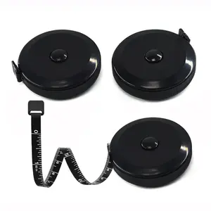 Retractable Fabric Tape Measure 60 Inch/150CM Small Measuring Tape for Sewing Craft Nursing Medical Travel 3PC Black