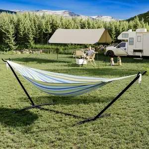 【DealsForYouDays】GARVEE hammock with stand for outside Portable 2-Person Outdoor Hammock with Carry Bag, 450lb Capacity, Ideal for Garden and Backyard Use