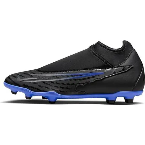 Nike Men's Phantom Gx Club Df Fg/Mg Sneaker, Black Chrome Hyper Royal, 7.5 UK