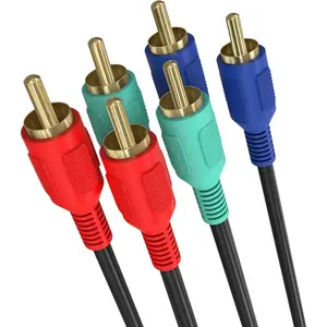 3-RCA Male to 3RCA Male RGB Component Video Cable for HDTV - 6 Feet