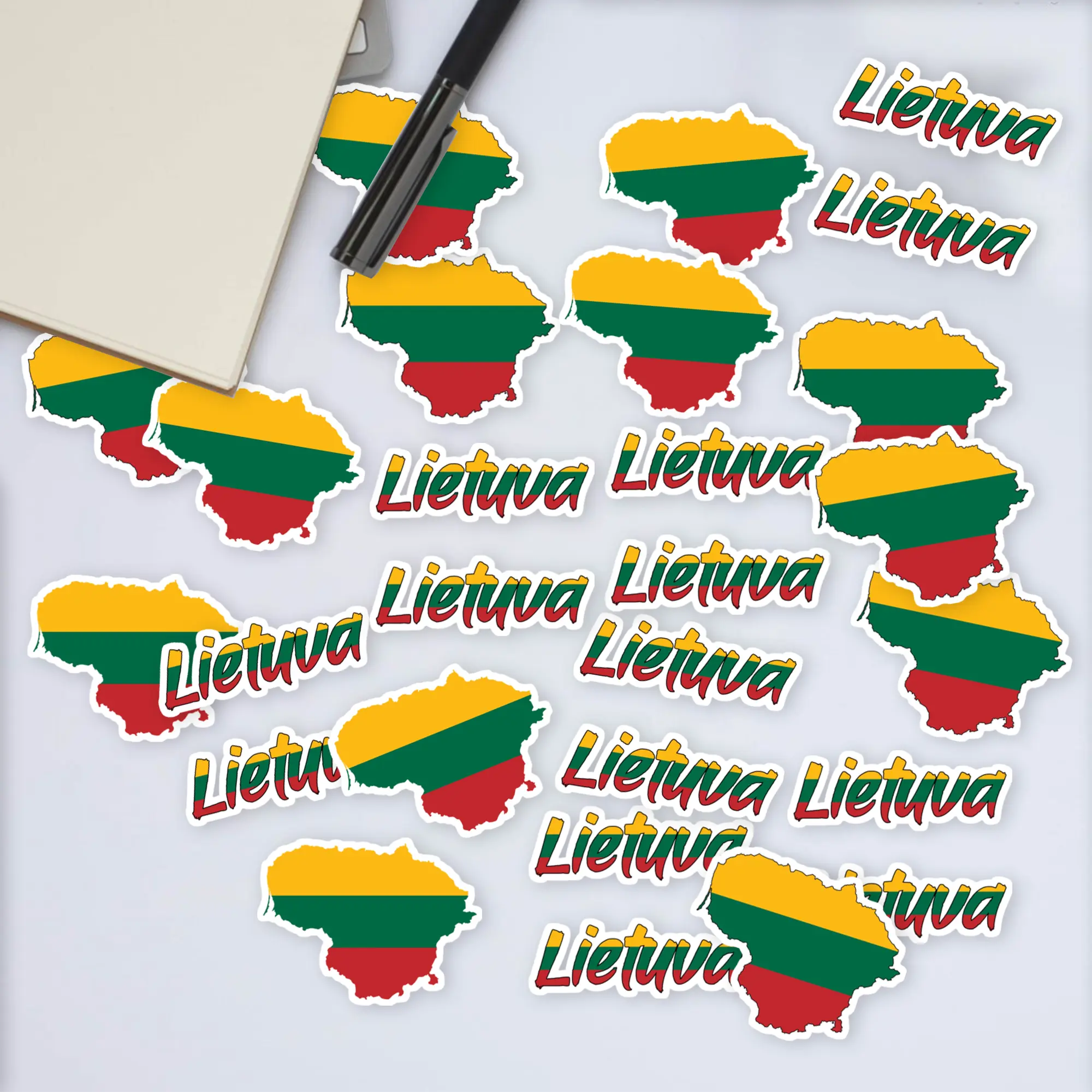 Stickers Pack 20 Pcs Lithuanian Luggage Aesthetic Water Map-Flag Skateboard Laptop Bike Car Colorful Waterproof Bottle Vinyl Guitar Bumper