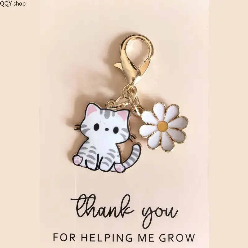 Set of 7 Cute Cat Pocket Hug Keychains, Resin Pocket Hug Favors with Pun Note Cards, Bulk Employee Appreciation Gifts, Exquisite Durable Keyring Keepsake for Coworkers, Friends and Party Favor Gifting