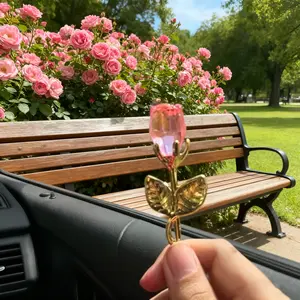 Eternal Love Metal Crystal Rose Set Timeless Gift for Her, Valentine's Day, Mother's Day, Birthdays, and Anniversaries Water-Resistant & Durable Crystal Design Personalized Present Desktop Decoration Wedding Romantic Decor Flower Set