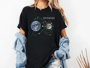 Comfort Colors Unisex Artemis II Moon Mission Graphic T-Shirt, NASA Space Program Fan Tee, Astronomy Gift, Rocket Launch Shirt, Space Exploration Top Unique Gift for Space Lover