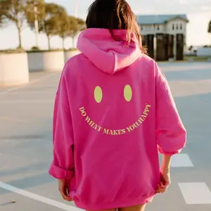 Do What Makes You Happy Hoodie Do What Makes You Happy Smile Word Back Hoodies Positive Quote Hoodie Neon Hoodies