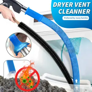 2026 Upgraded 2 Pcs Dryer Vent Cleaner Kit Flexible Vacuum Hose Attachment and Lint Brush Universal Connector for Deep Cleaning Fire Prevention Home Safety Must Have Fits Most Vacuums