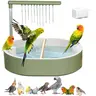 Large Automatic Indoor Parakeet Bird Grooming Bath System - USB Interface, Water Pump, Flow Function, Suitable for Lovebirds, Conures (Fashionable Model), Parakeet Bird Bath