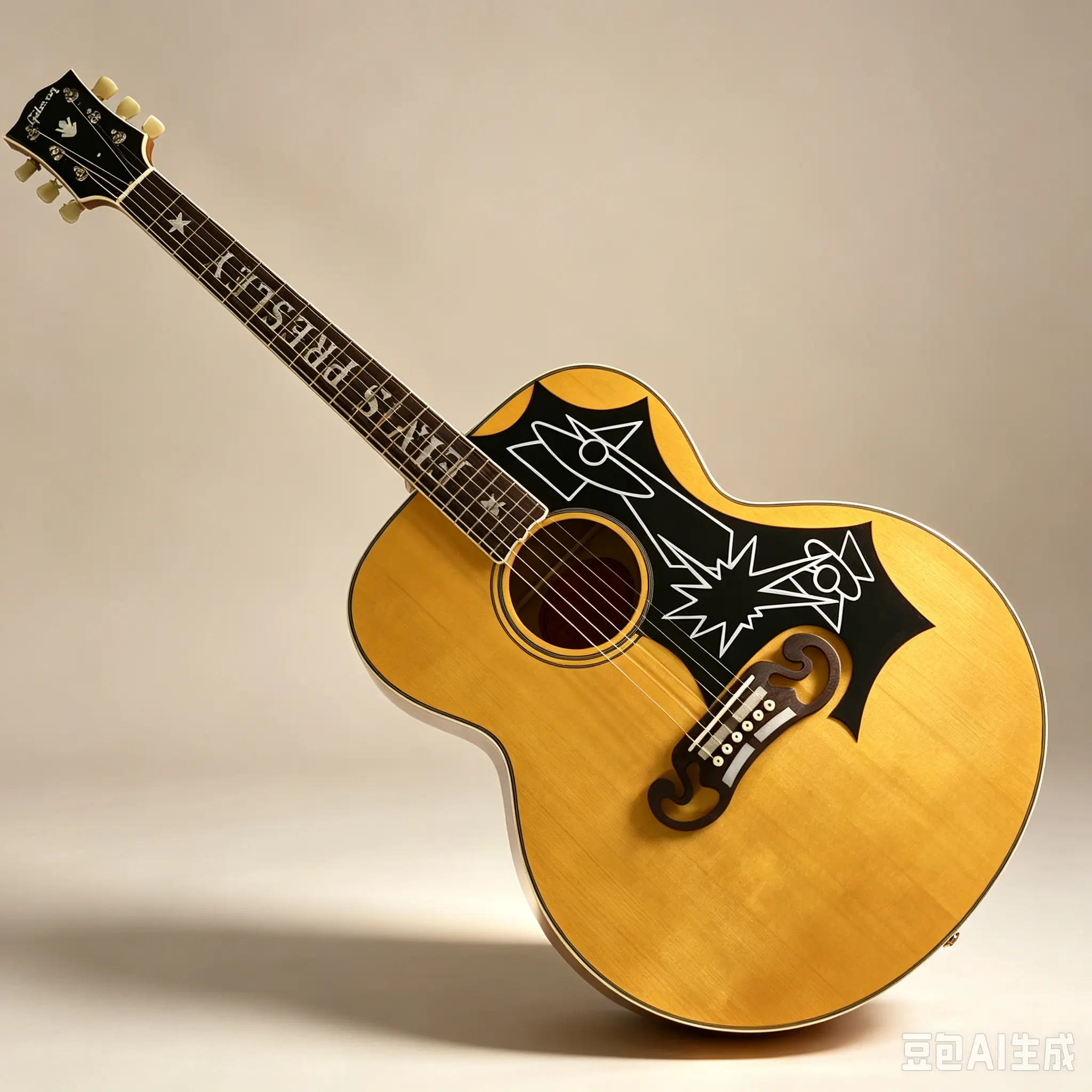 J200 Acoustic Guitar - Hollow body, solid spruce top, 20 frets, 6 strings, rosewood fingerboard