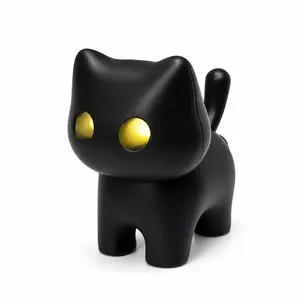 Black Cat Keychain Purse Charm - Cute Bag Charms Gifts for Women, Glowing & Sound-Making Cute Kitty Backpack Charm, With Fun Tail Switch
