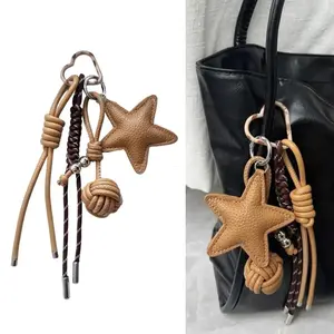 Leather Star Shaped Bag Charm Keychain Adornment For Women Seeking Unique Style And Fashionable Accessories