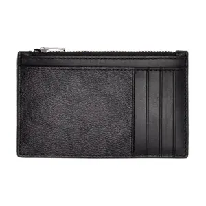 COACH Card Case With Zipper In PVC And Leather For Men And Women