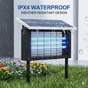 Solar USB Rechargeable Bug Zapper Light, 3 LED Tubes Hanging Or Standing Design for Backyard Porch