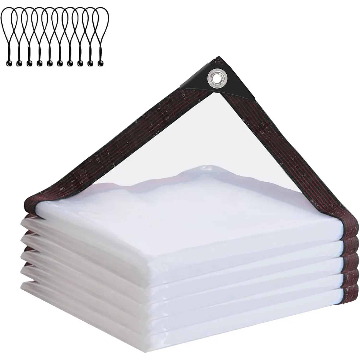 Clear Tarp with Grommets, 4x6ft  Tarp Transparent for Outdoors Anti- for Covering Firewood  Patio Furniture  or