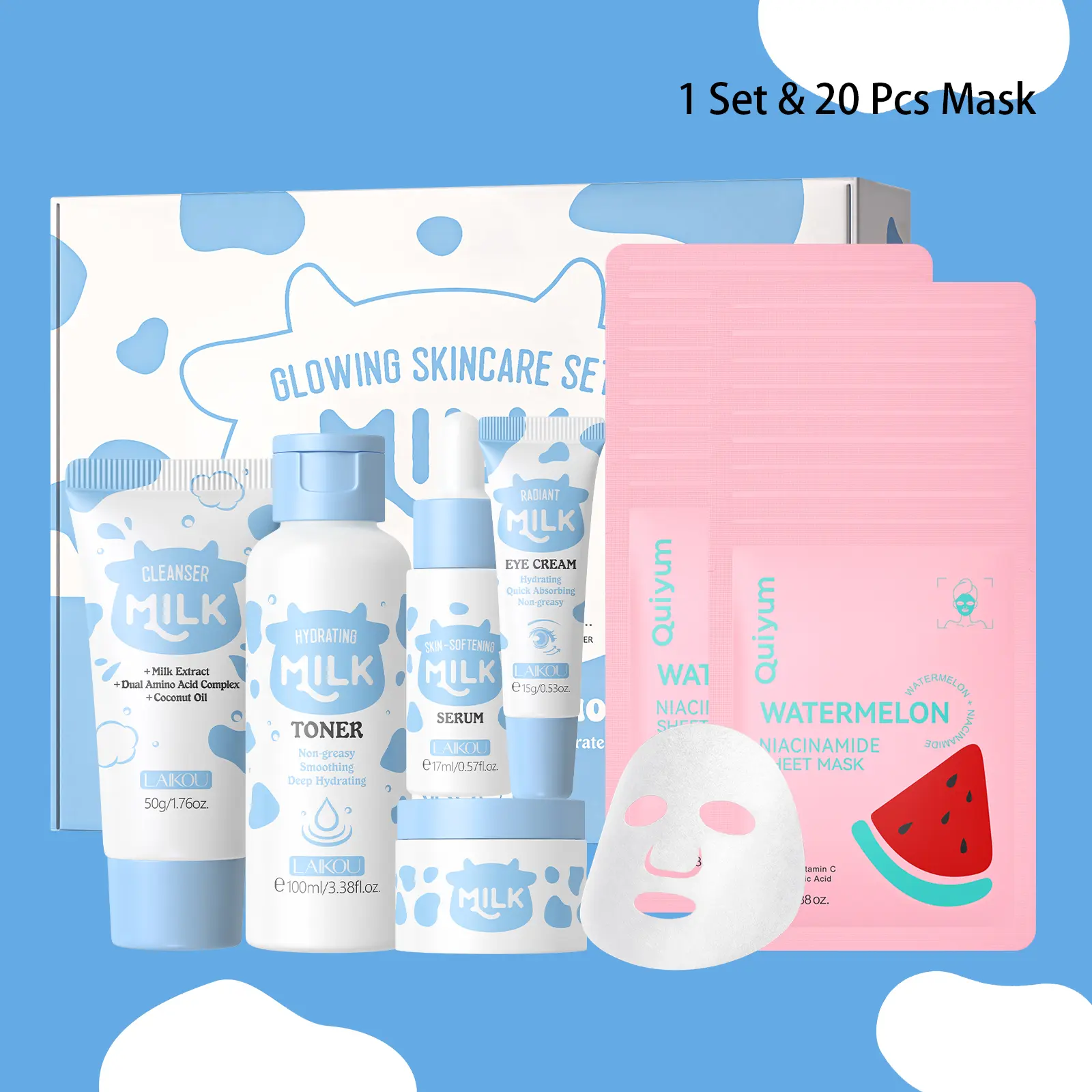 LAIKOU Milk Skincare Gift - Hydrating & Nourishing With Milk