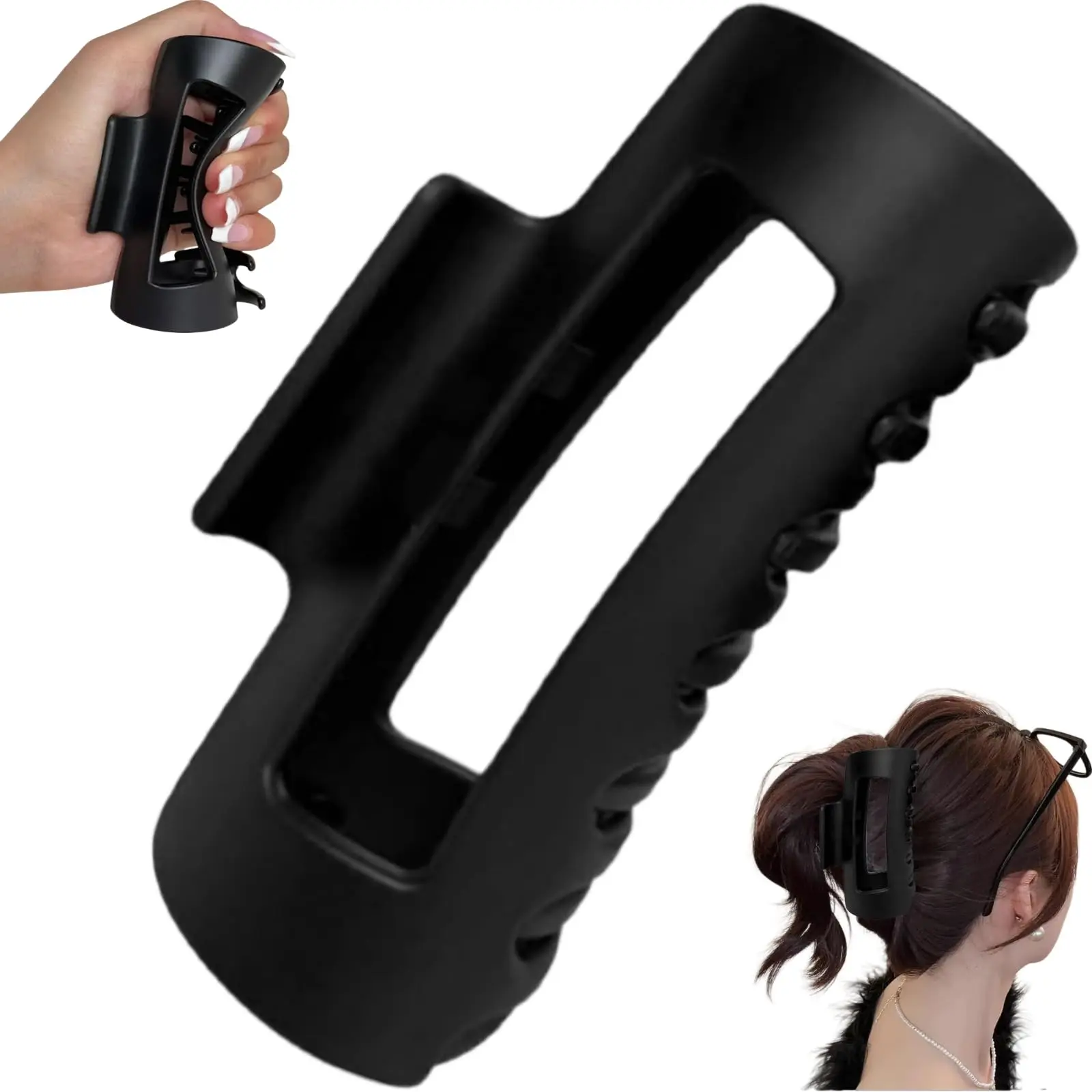 Soft Hair Clips for Women, Bendable Claw Clip, Non-slip Square Squishy Silicone, Flexible Scalp-Safe Soft Cozy Clip, Unsnappable for Thick or Fine Hair, Strong Hold All-Day Comfort