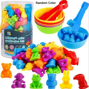 Color Classification Toy, 1 Set Cartoon Animal Shape Sorter Sensory Toy, Counting & Matching Games, Preschool Learning Activities for Math, Montessori Toy