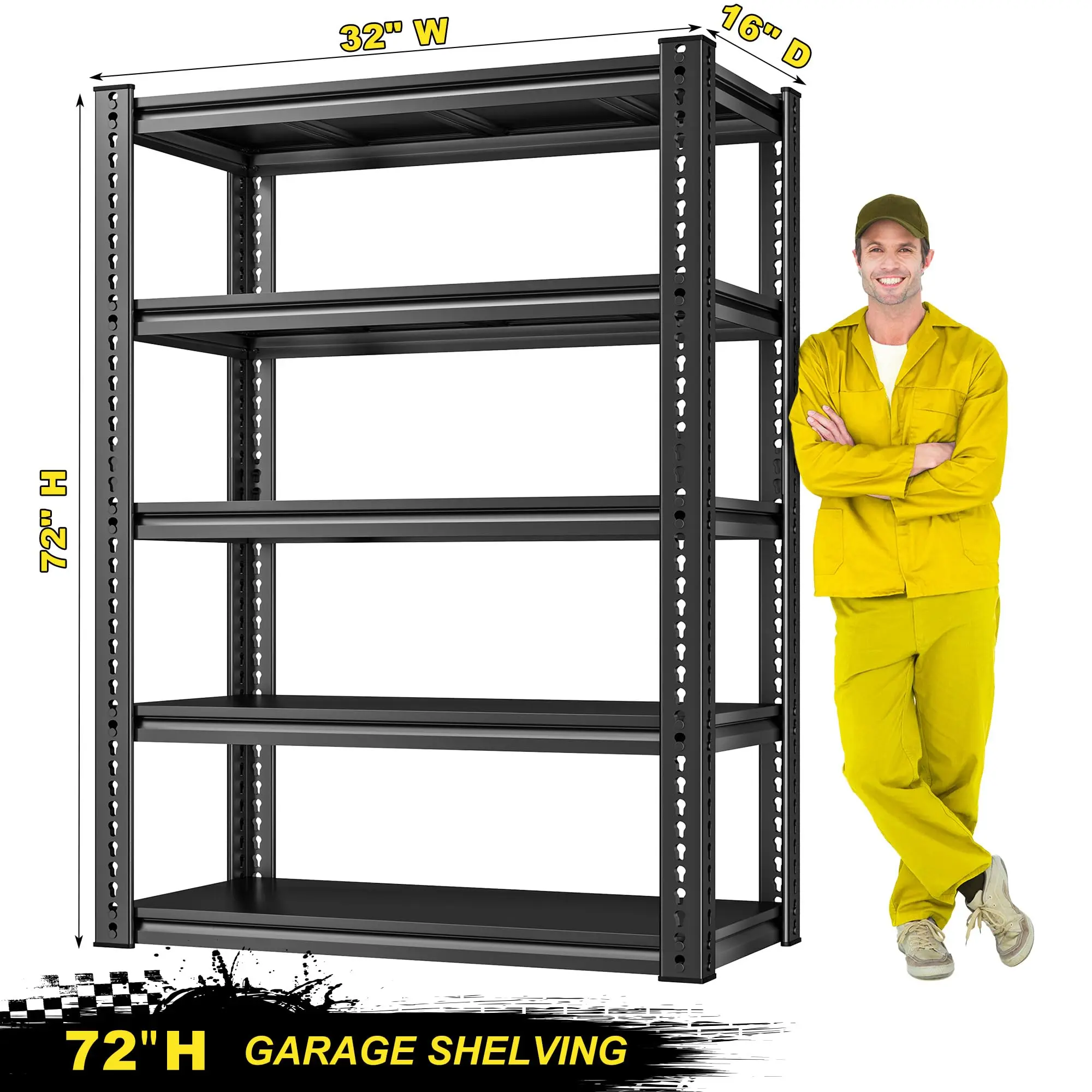 5 Tier-32"W*17"D*72"H-Black