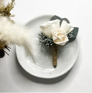 Ivory Groom Boutonniere