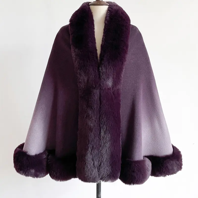 Luxury Winter Plush Shawl, Soft Warm Shawl, Gradient Colors, Casual Style, Fall & Winter Accessory, Elegant Women's Fashion, Comfortable and Stylish, Fluffy Soft Scarf