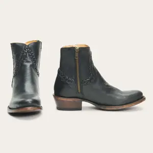 Women's Stetson Pixie Leather Boots Handcrafted Black