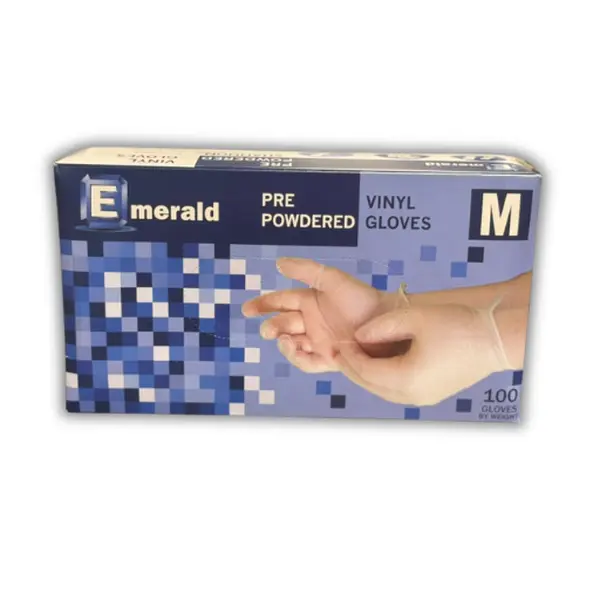 Emerald Shannon Pre-Powdered Large Vinyl Gloves – 4 Mil