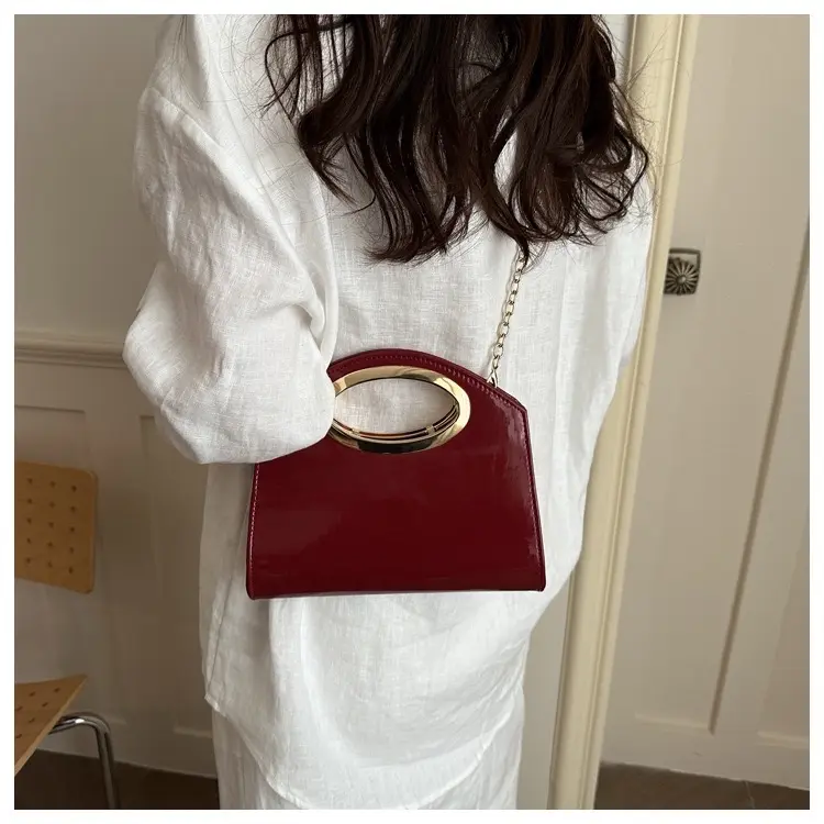 Vintage Gold-Handle Evening Clutch Purse