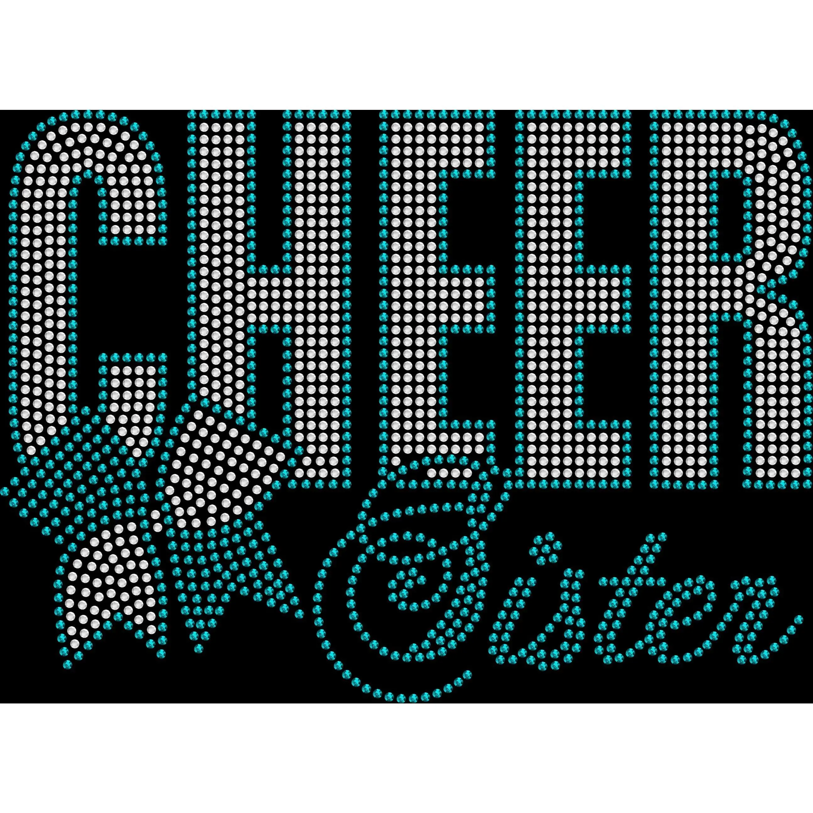 Cheer Sister Rhinestone Shirt – Script & Varsity Font Cheer Bow Bling Tee – Sparkly Cheer Sibling Top - 3286