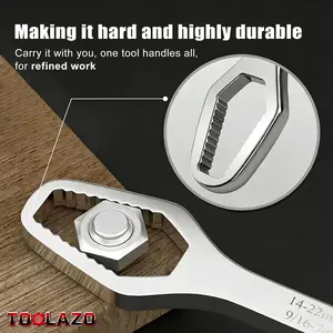 Heavy-Duty Self-Adjusting Universal Wrench, 14-22mm (9/16-7/8") Multi-Size Adjustable Wrench, Fits All Nuts & Bolts for Home Repair, Automotive, Plumbing, DIY & EDC