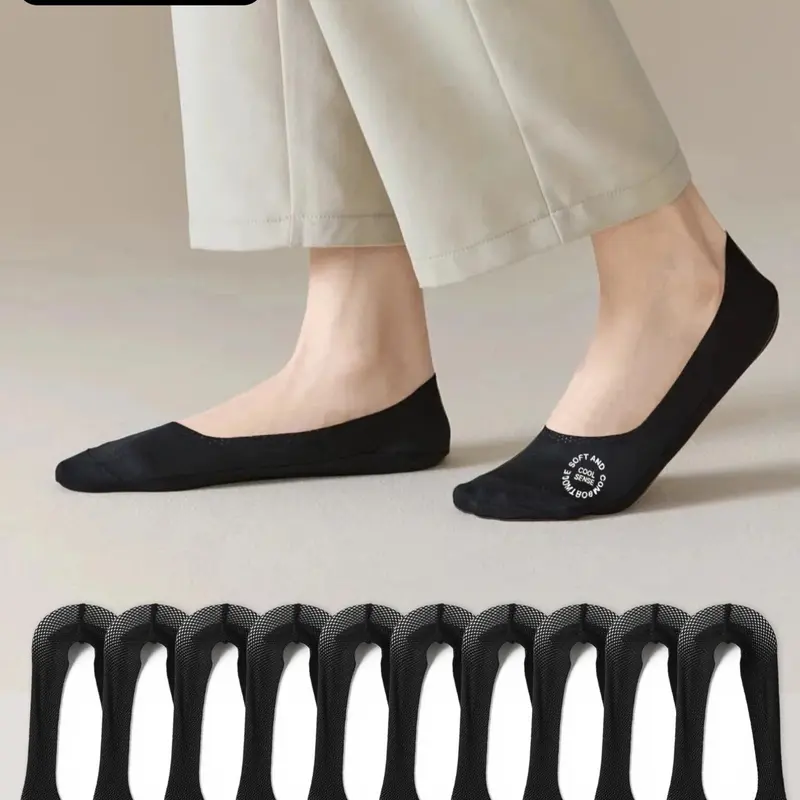10 Pairs Unisex Casual Breathable Mesh Invisible Socks Fitted Casual Socks with Silicone Anti-Slip Design Ultra-Thin Non-Slip Boat Socks Sock Set Foot The Perfect Gift for Family and Friends Socks Set